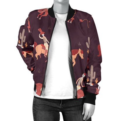 Rodeo Pattern Print Design A01 Women's Bomber Jacket