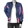 SeaHorse Pink Pattern Print Design 02 Women's Bomber Jacket