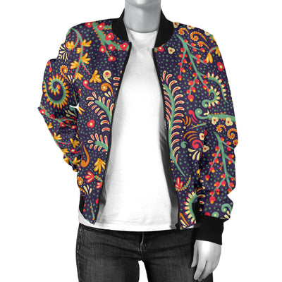 Bohemian Pattern Print Design 08 Women's Bomber Jacket