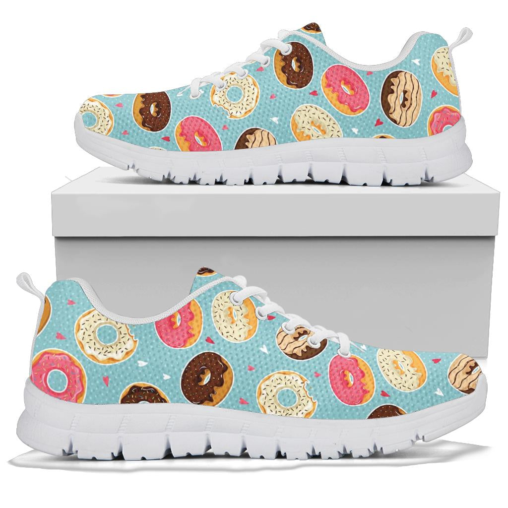 Donut Pattern Print Design DN04 Sneakers White Bottom Shoes
