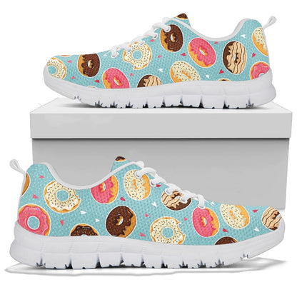 Donut Pattern Print Design DN04 Sneakers White Bottom Shoes