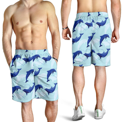 Dolphin Heart Pattern Mens Shorts