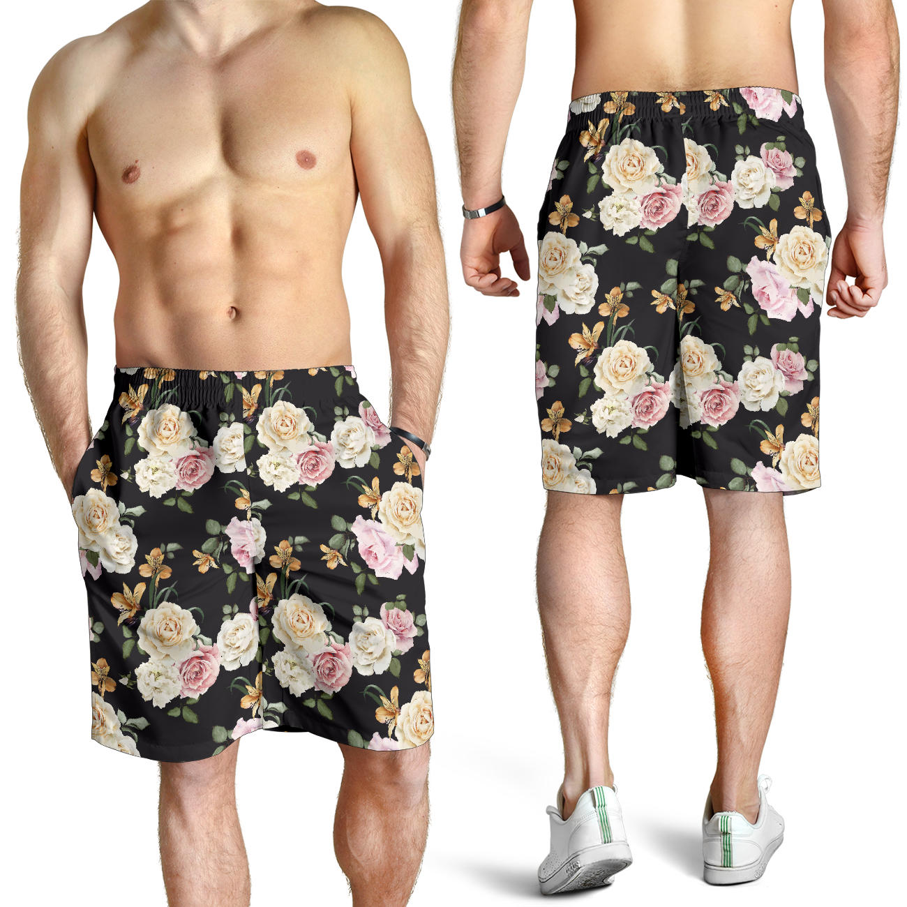Rose Pattern Print Design A01 Mens Shorts
