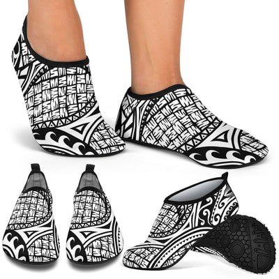 Polynesian Tribal Pattern Aqua Water Shoes