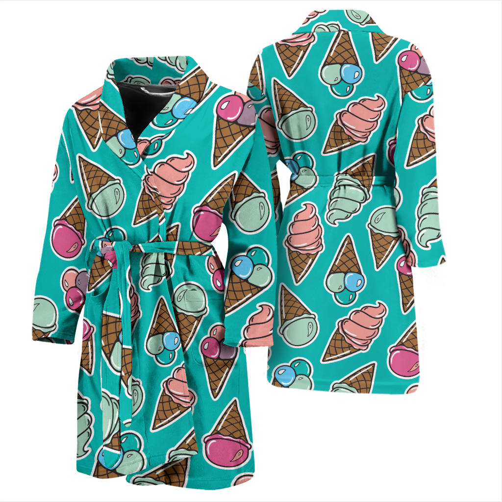 Ice Cream Pattern Print Design IC01 Men Bathrobe