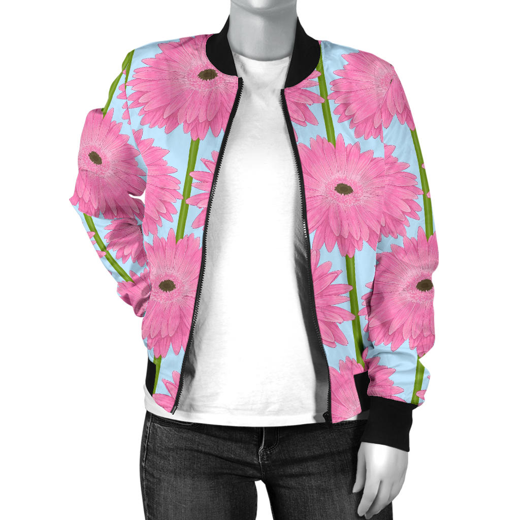 Gerberas Pattern Print Design GB01 Women Bomber Jacket