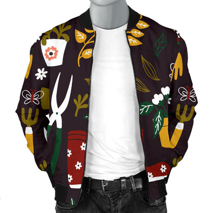 Gardening Pattern Print Design G05 Men Bomber Jacket