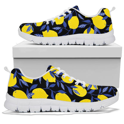 Lemon Pattern Print Design LM01 Sneakers White Bottom Shoes