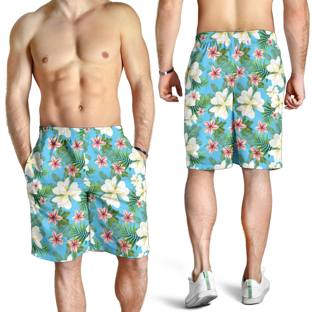 Plumeria Pattern Print Design PM028 Mens Shorts