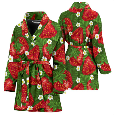 Strawberry Pattern Print Design SB05 Women Bathrobe