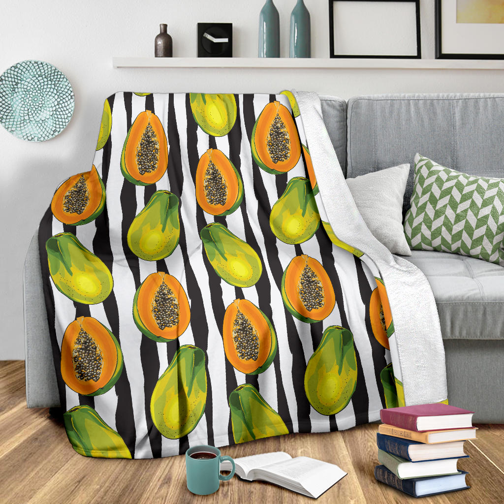 Papaya Pattern Print Design PP01 Fleece Blanket