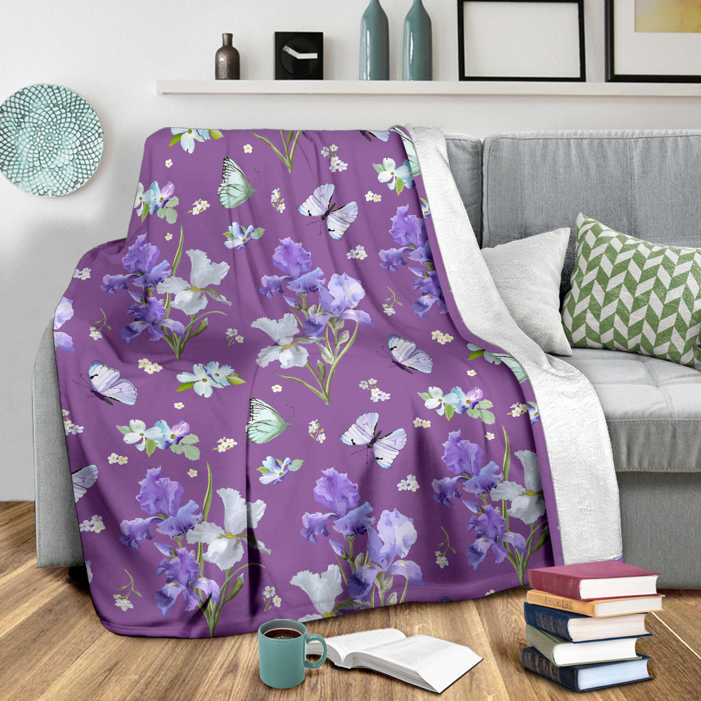 Iris Pattern Print Design IR09 Fleece Blanket