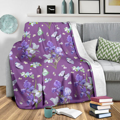 Iris Pattern Print Design IR09 Fleece Blanket