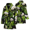 Tropical Flower Pattern Print Design TF026 Women Bathrobe