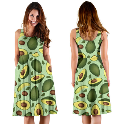 Avocado Pattern Print Design AC01 Midi Dress