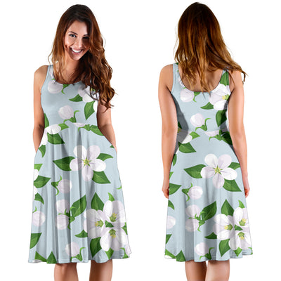 Apple blossom Pattern Print Design AB04 Midi Dress