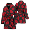 Heart Red Pattern Print Design HE01 Women Bathrobe