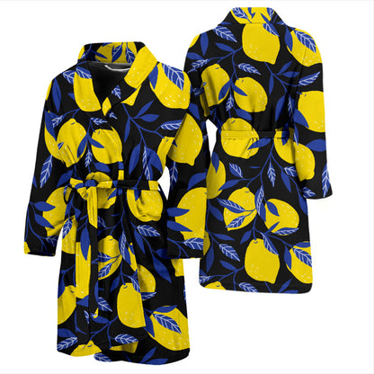 Lemon Pattern Print Design LM01 Men Bathrobe