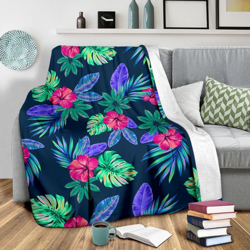 Tropical Flower Pattern Print Design TF09 Fleece Blanket