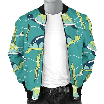 Sea Turtle Pattern Print Design T08 Men Bomber Jacket