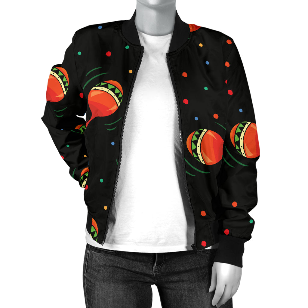 Maracas Pattern Print Design 03 Women's Bomber Jacket