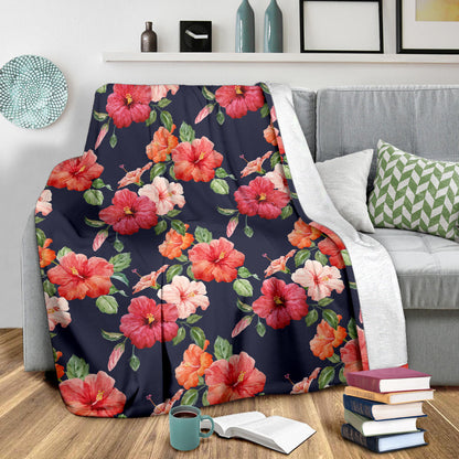 Tropical Flower Pattern Print Design TF020 Fleece Blanket