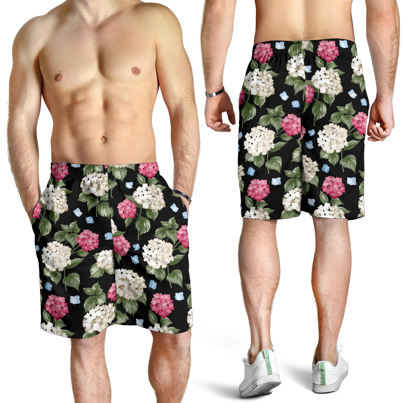 Hydrangea Pattern Print Design HD09 Mens Shorts