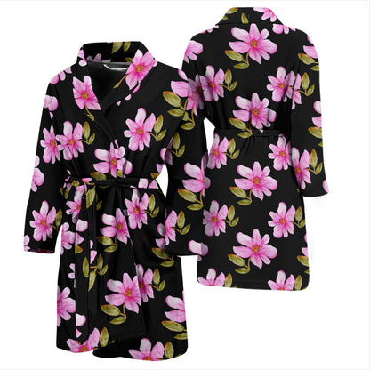 Magnolia Pattern Print Design MAG06 Men Bathrobe