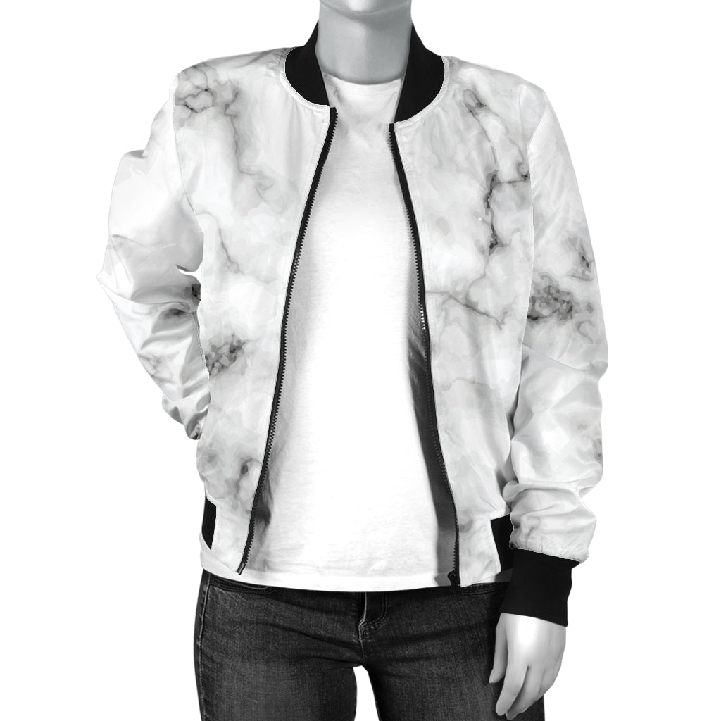 Marble Pattern Print Design 01 Women's Bomber Jacket