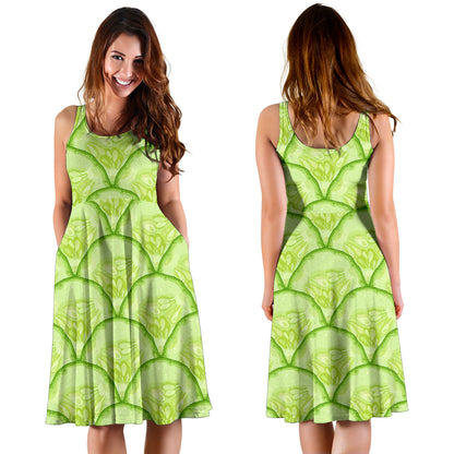 Cucumber Pattern Print Design CC04 Midi Dress