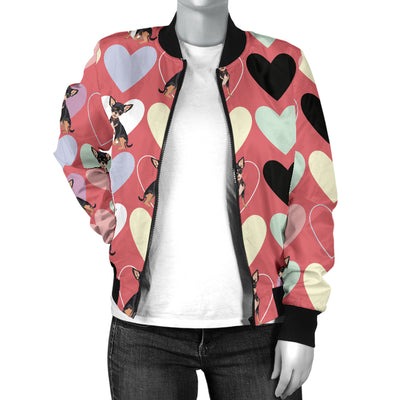 Chihuahua Pattern Print Design 01 Women's Bomber Jacket