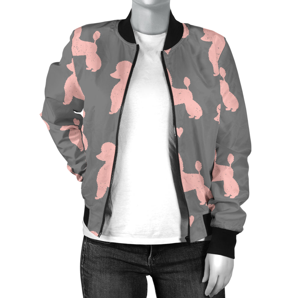 Poodle Pattern Print Design A02 Women's Bomber Jacket