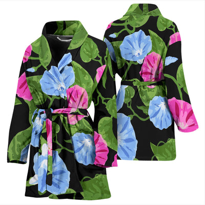 Morning Glory Pattern Print Design MG04 Women Bathrobe