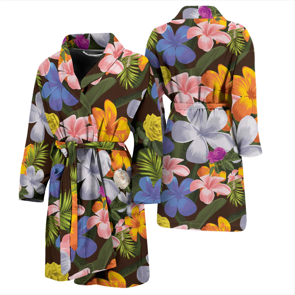 Plumeria Pattern Print Design PM03 Men Bathrobe