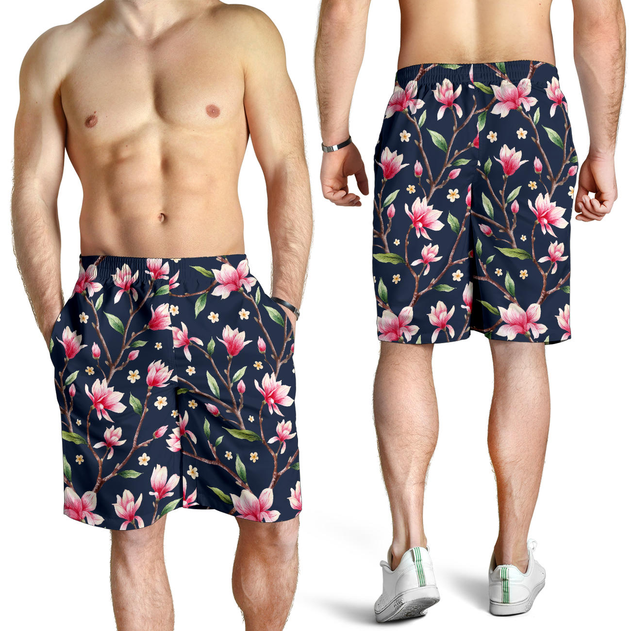 Magnolia Pattern Print Design MAG09 Mens Shorts