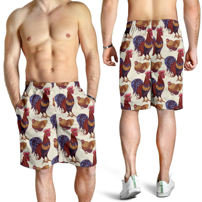 Rooster Pattern Print Design A03 Mens Shorts