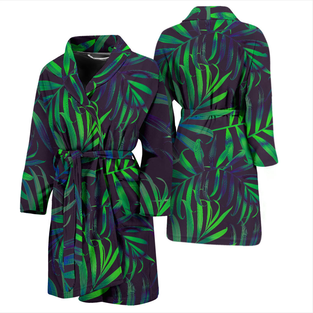 Palm Leaves Pattern Print Design PL01 Men Bathrobe