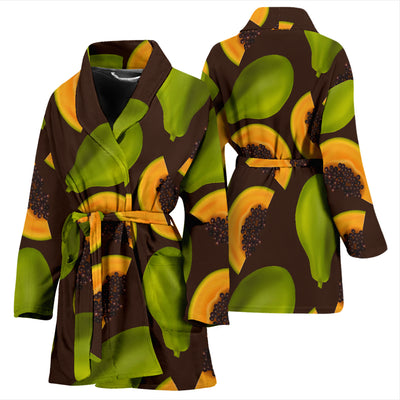 Papaya Pattern Print Design PP04 Women Bathrobe