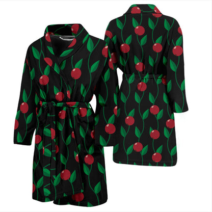 Cranberry Pattern Print Design CB01 Men Bathrobe