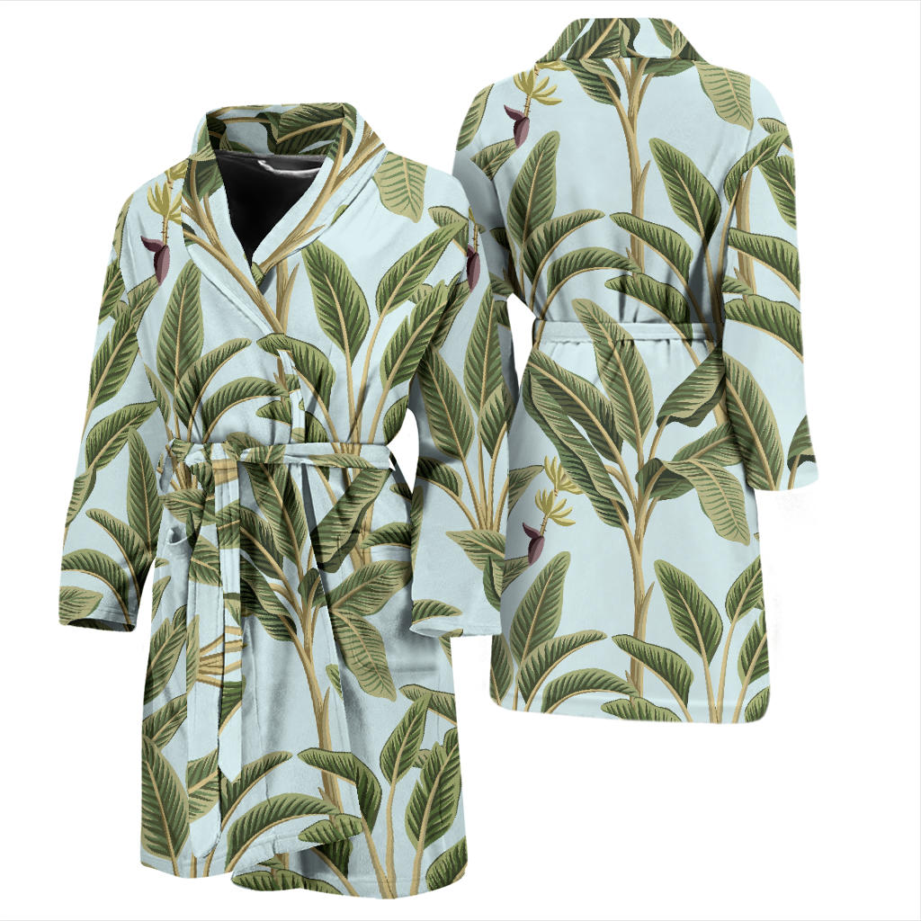 Banana Leaf Pattern Print Design BL03 Men Bathrobe