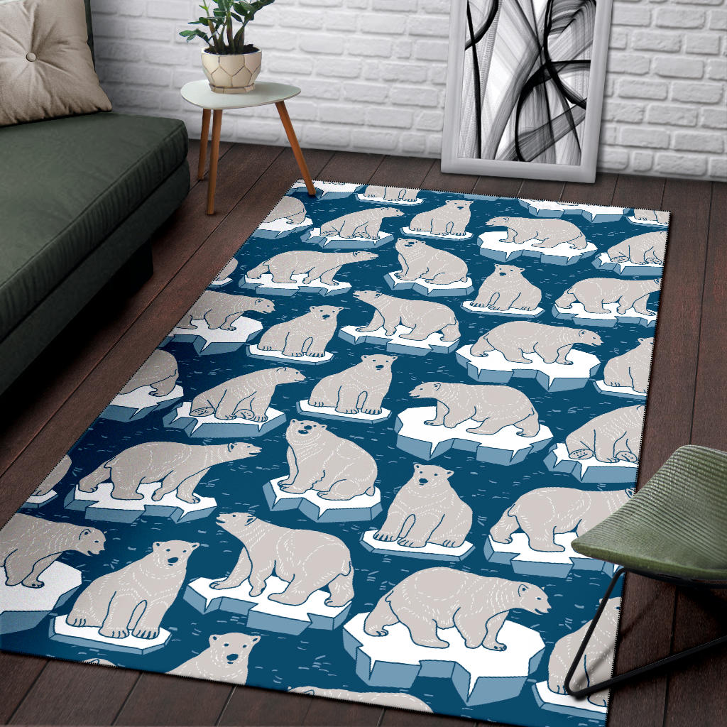 Polar Bear Pattern Print Design PB03 Area Rugs