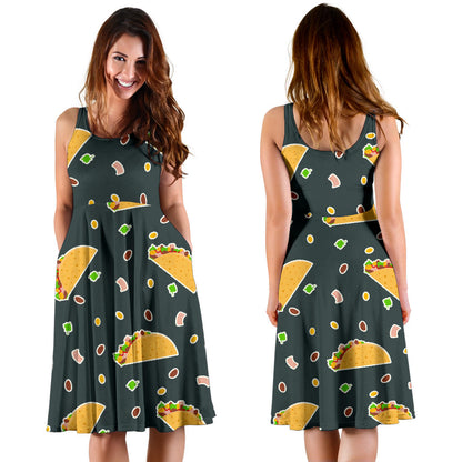 Taco Pattern Print Design TC02 Midi Dress