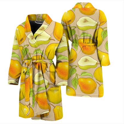 Pear Pattern Print Design PE05 Men Bathrobe
