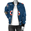 Nautical Pattern Print Design A06 Women's Bomber Jacket