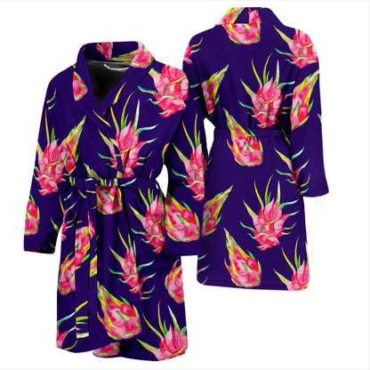 Dragonfruit Pattern Print Design DF02 Men Bathrobe