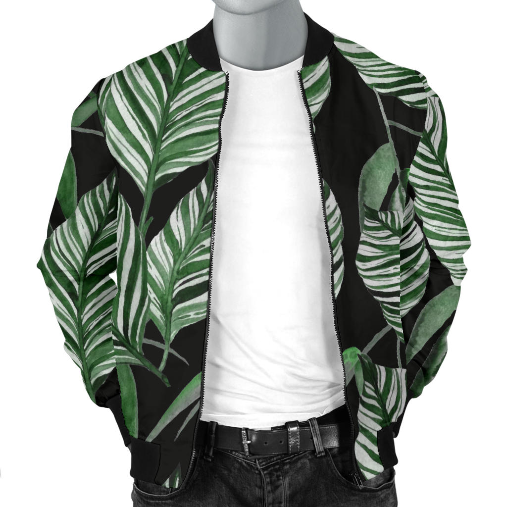 Palm Leaves Pattern Print Design PL09 Men Bomber Jacket