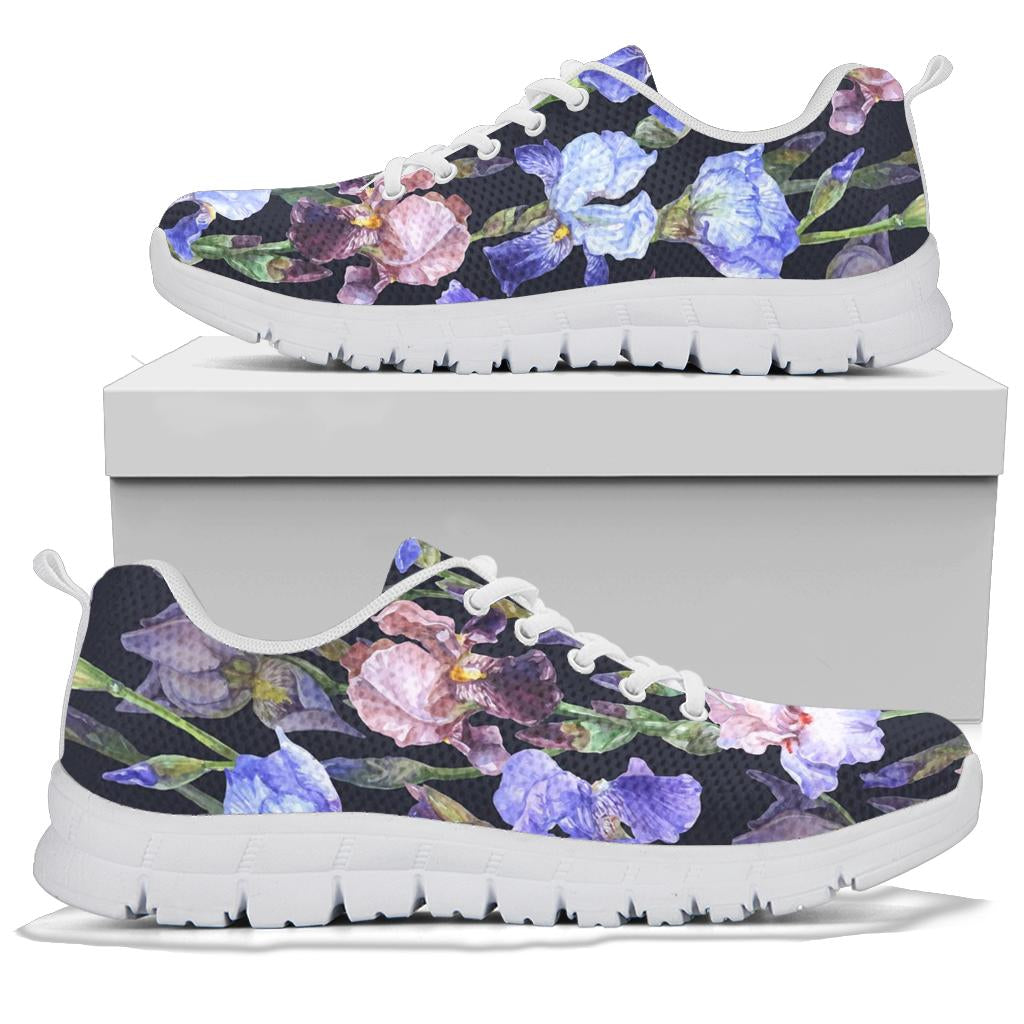 Iris Pattern Print Design IR04 Sneakers White Bottom Shoes
