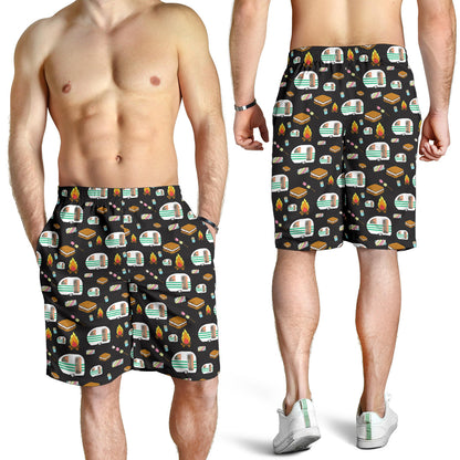 Camper marshmallow Camping Design Print Mens Shorts