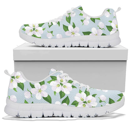 Apple blossom Pattern Print Design AB04 Sneakers White Bottom Shoes