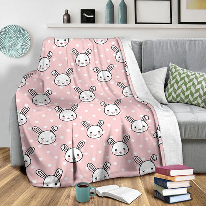 Rabbit Pattern Print Design RB02 Fleece Blanket